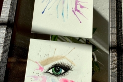 Framed eye water colors